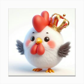 Chicken With Crown Canvas Print