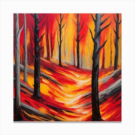 Fire In The Forest 2 Canvas Print