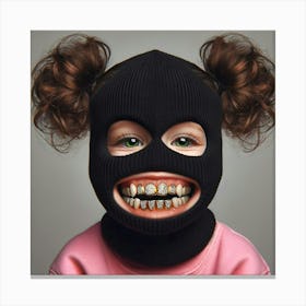 Little Girl In A Mask Canvas Print