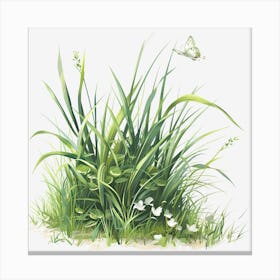 Watercolor-Spring-Grass-Clipart.15 Canvas Print