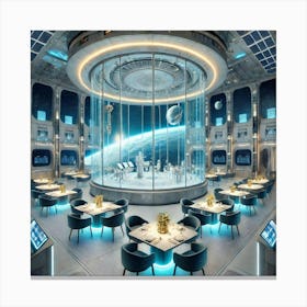 A Futuristic Restaurant Housed In A Former Communication Satellite 1024x1024 Canvas Print