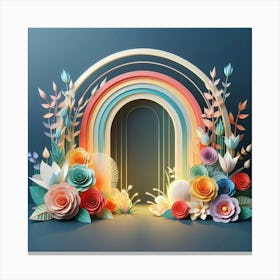 Rainbow Paper Art Canvas Print