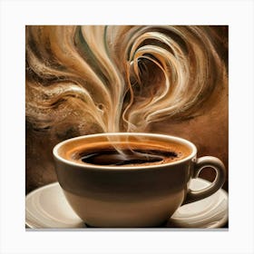 Coffee Cup With Steam Canvas Print