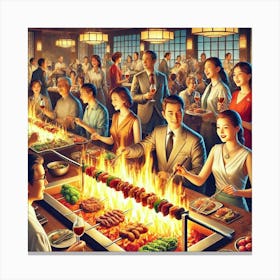 Sovereign Flame Restaurant Guests Refined Canvas Print