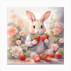 Strawberry Bunny Canvas Print