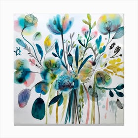 Flowers In Watercolour Canvas Print