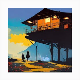 House On A Hill Canvas Print