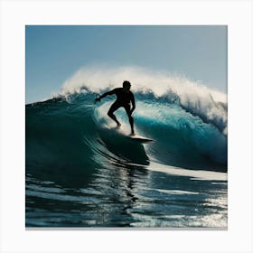 Surfer Riding A Wave 1 Canvas Print