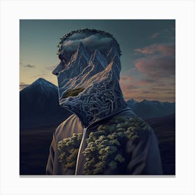 Mountains in a Man Canvas Print