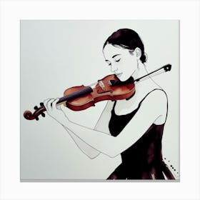 Girl Playing The Violin Canvas Print