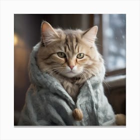 Cat In A Robe Canvas Print