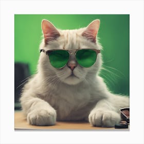 Cat In Sunglasses Canvas Print