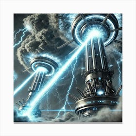 Ion Cannons Atmospheric Energy Blasts Canvas Print