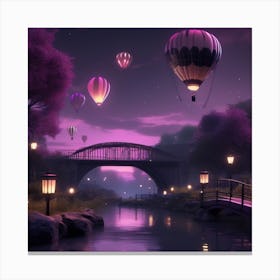Hot Air Balloons In The Sky Landscape 1 Canvas Print