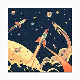 Retro Futuristic Elements,Retro Futuristic Background,Retro Futuristic Templates (34) Canvas Print