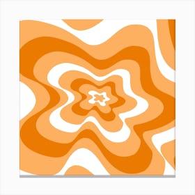 Orange And White Swirls Canvas Print