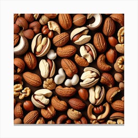 Nuts On A Black Background 8 Canvas Print