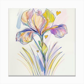 Minimalist illustration of an Iris Canvas Print