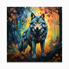 Wolf In The Forest Canvas Print