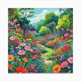 Into The Garden Ai Art Wall Art Design Illustration (16) Canvas Print