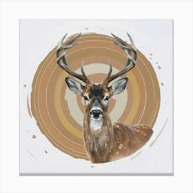 Deer In A Circle 1 Canvas Print