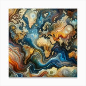 Abstract World Map 8 Canvas Print