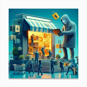 Cyber Robbery Canvas Print