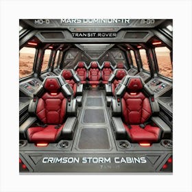 Mars Dominion Transit Rover Crimson Storm Cabins Canvas Print