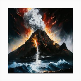 Volcano With High Explosion Canvas Print