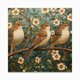 Three Sparrows Art Canvas Print