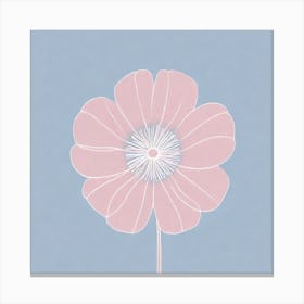 A White And Pink Flower In Minimalist Style Square Composition 581 Canvas Print