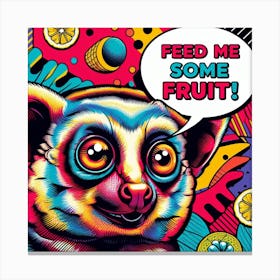 Loris, pop art 1 Canvas Print