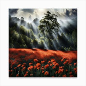 Red Poppy Field Canvas Print