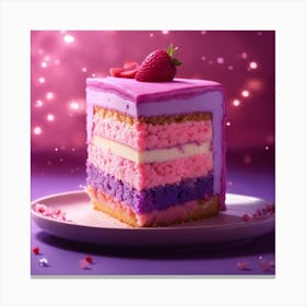 Pink And Purple Slice Of Cake (10) (1) Canvas Print