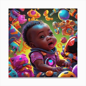 Baby With Toys Canvas Print