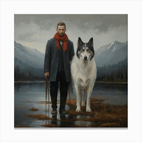 'The Wolf And The Man' Canvas Print