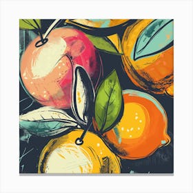 Sketchy Citrus Fruits Canvas Print