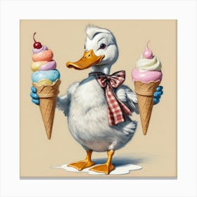 Ice Cream Duck Canvas Print