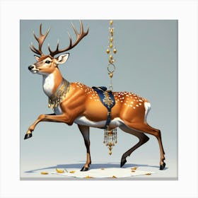 Deer With Necklace Canvas Print