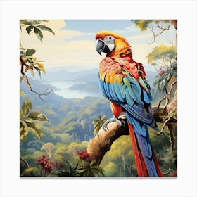 Macaw Parrot In Tree 1 Canvas Print