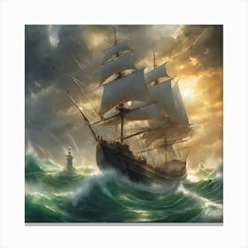 Storm's Embrace: A Ship's Ballad Canvas Print