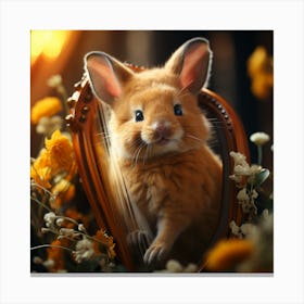 Rabbit In Mirror Canvas Print