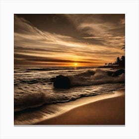 Sunset On The Beach 728 Canvas Print