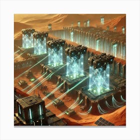 Terraforming Drones Building Fortifications Canvas Print