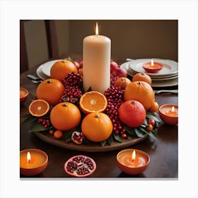 Thanksgiving Table Centerpiece Canvas Print