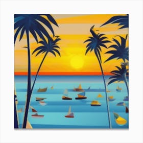 Sunset At The Beach Canvas Print