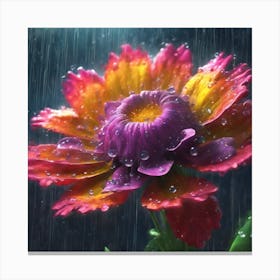 I Expect Natural Rain Falling On A Bright Flower Canvas Print
