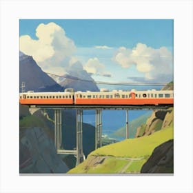 Train Crossing A Mountain 1 Canvas Print