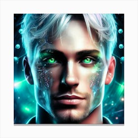 Man With Green Eyes - Creative Portrait Canvas Print