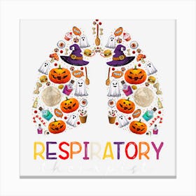 Respiratory Therapist Lung Ghost Halloween Pumpkin Spooky Canvas Print